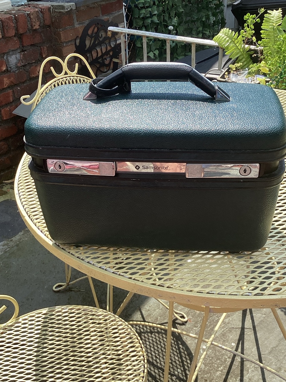 Samsonite greenish Textured Cosmetic Train Case